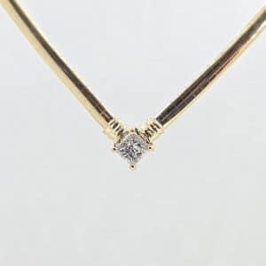 14k .45ct Princess Diamond Necklace