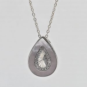 Sterling Silver Mother Of Pearl Drop Neckalce