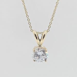 14k Yellow 1ctw Lab Grown Diamond Solitaire Necklace