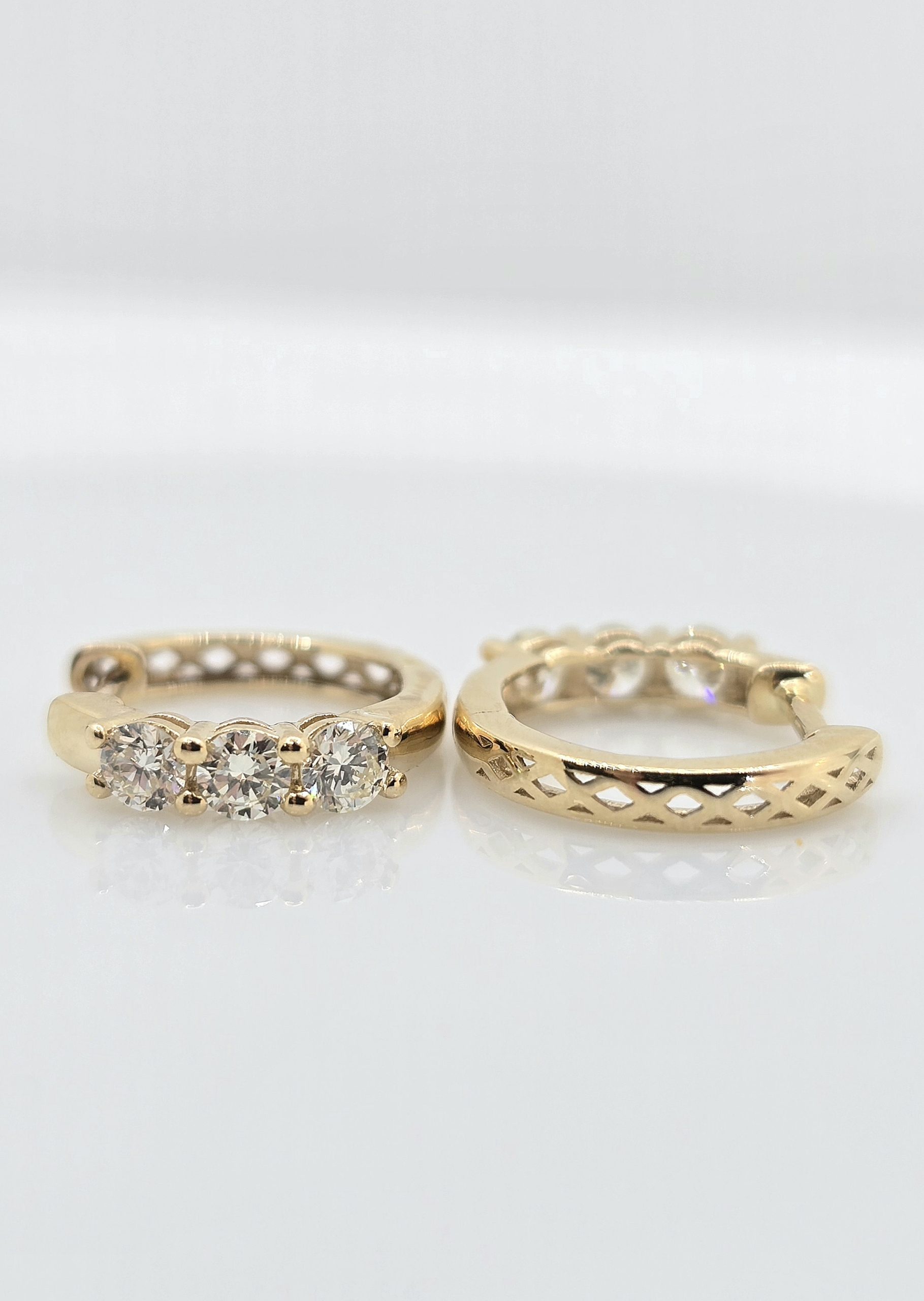 14k .56ctw Diamond Huggies
