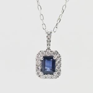 14k .46ct Sapphire and Diamond Necklace
