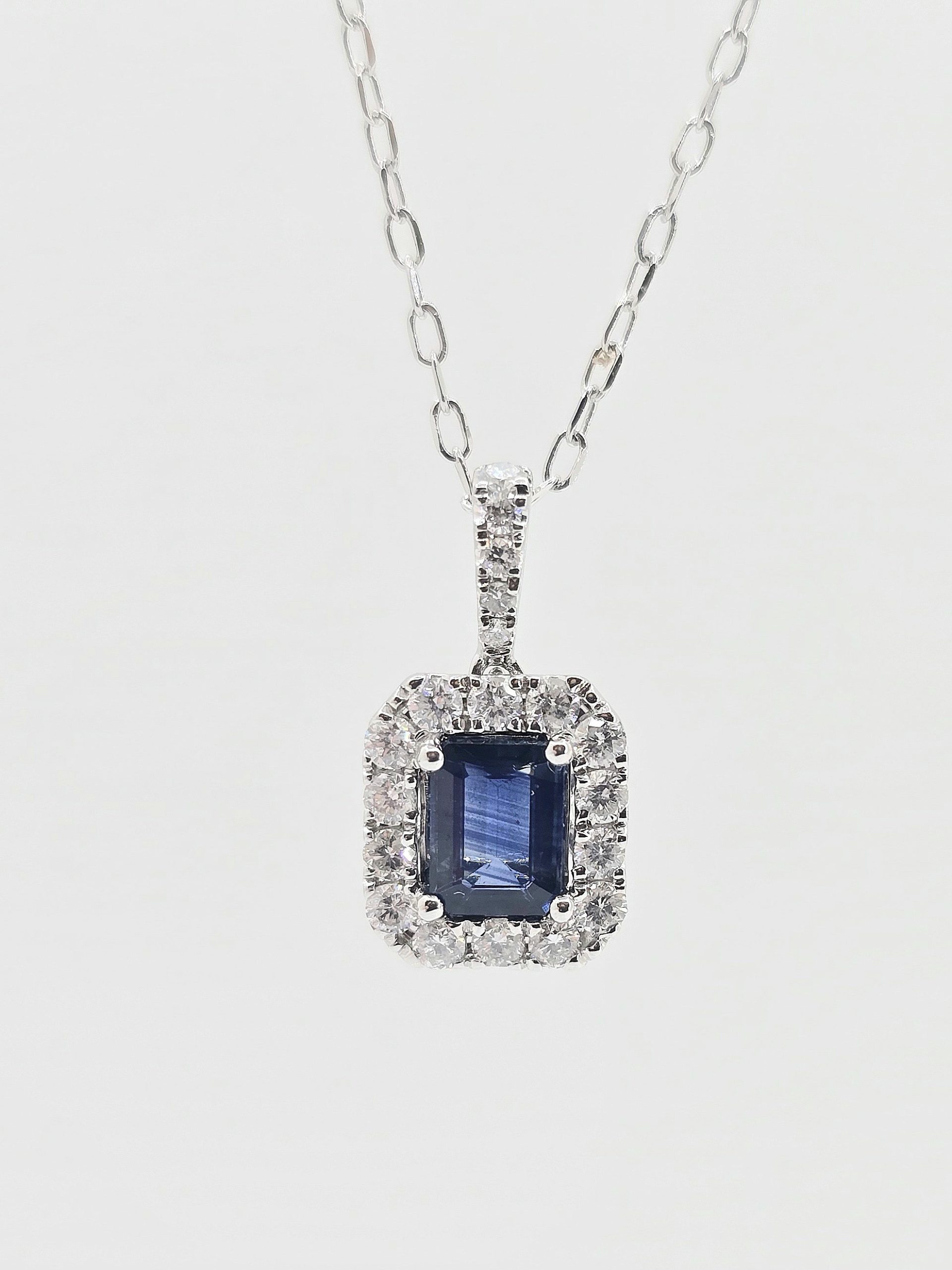 14k .46ct Sapphire and Diamond Necklace