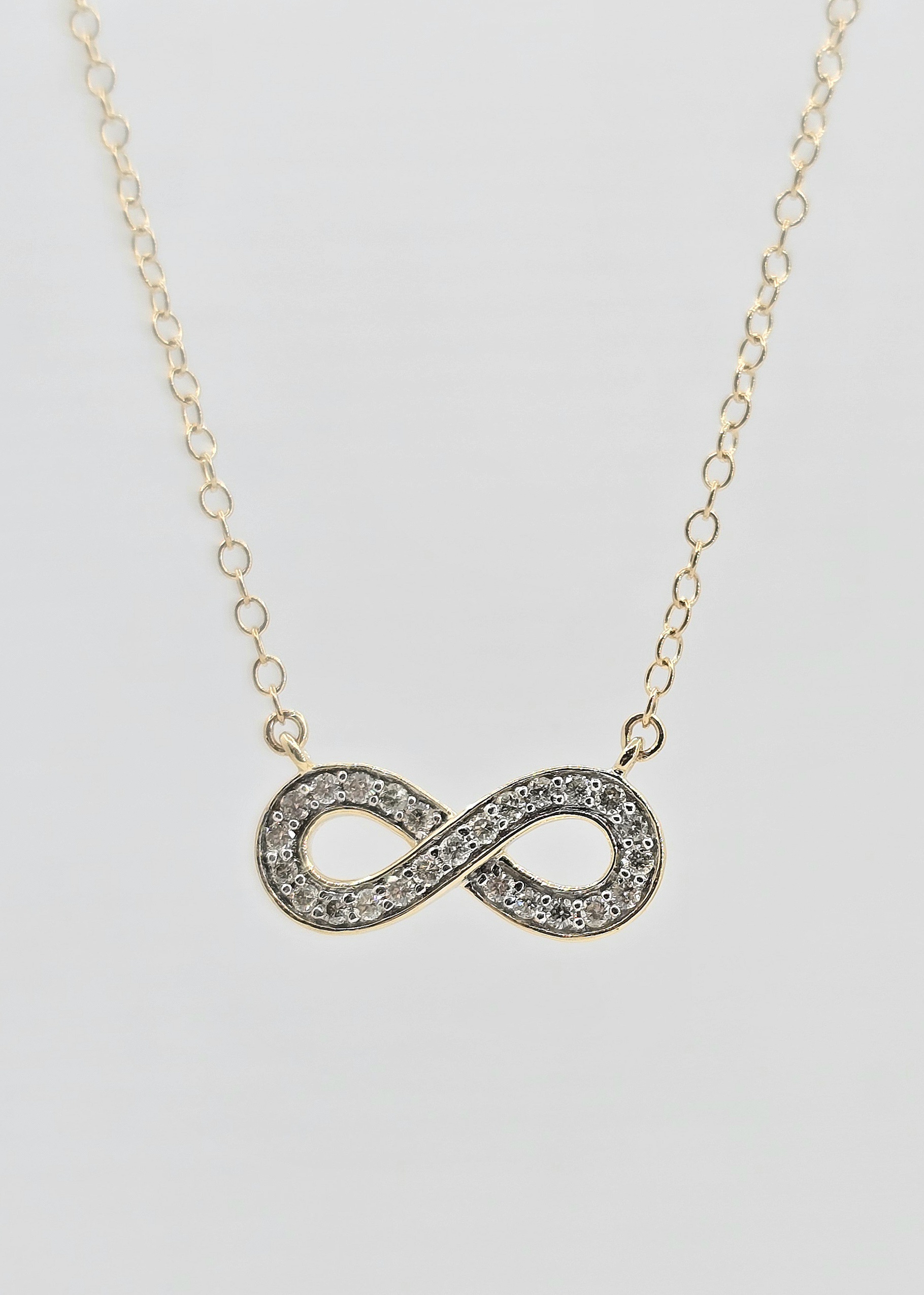 14k .15ctw Diamond Infinity Necklace