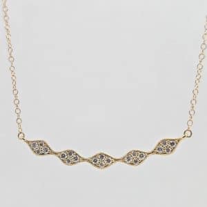 14k .27ctw Diamond Geometric Bar Necklace