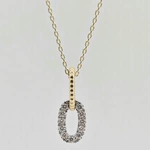 14k .25ctw Diamond Oval Link Necklace