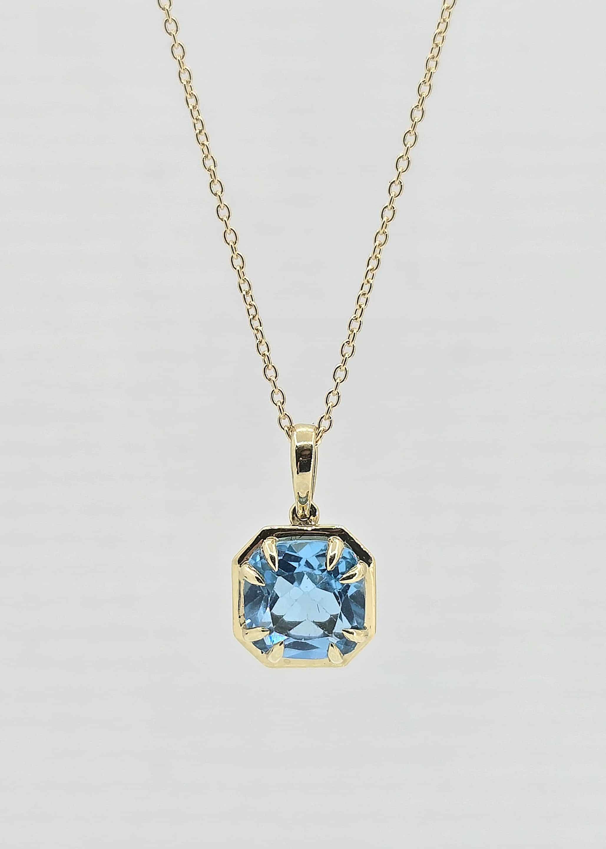10k 2.01ctw Swiss Blue Topaz Necklace